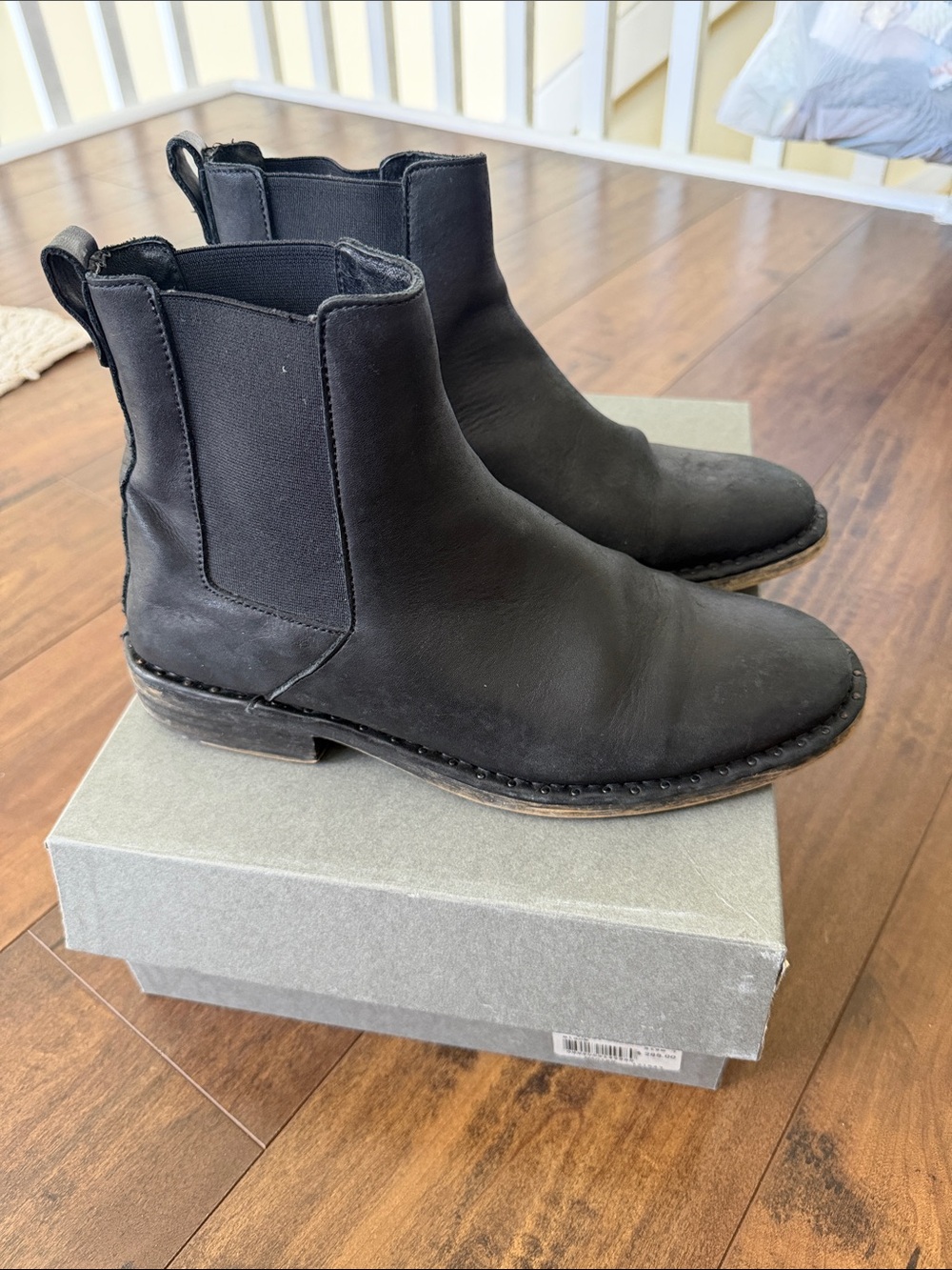 AllSaints Black Leather Chelsea Boots